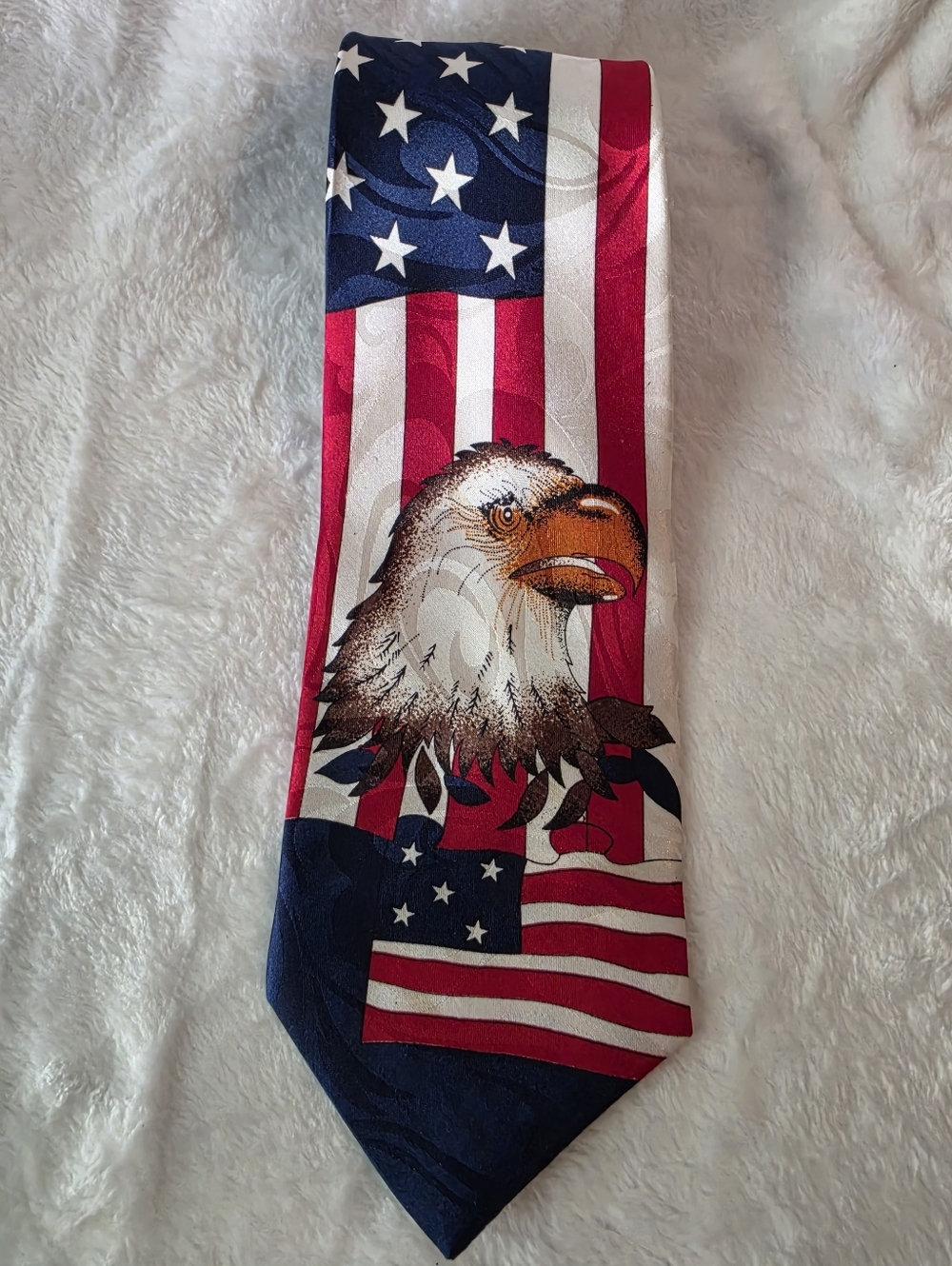 Roberto Cellini Patriotic Eagle American Flag Necktie USA Stars Stripes